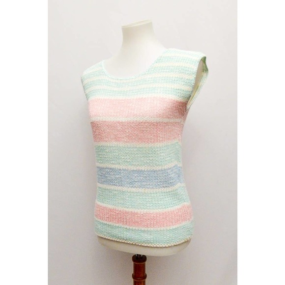 Vintage Separate Scene womens blouse sweater pastel M 80s - Picture 1 of 4